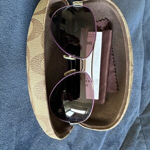 Coach Sunglasses with Black Frame and Purple Highlights